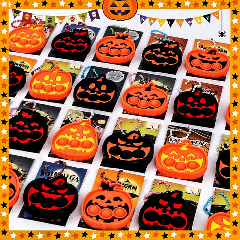24 Halloween Party Favors for Kids PCS Halloween Pumpkin Pop Fidget Toys,Halloween Toys Treats for Kids,Halloween