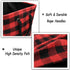 Large Rectangular Foldable Storage Baskets, Cotton Rope Handles, Soft Felt Fabric Bins, Red Black Grid