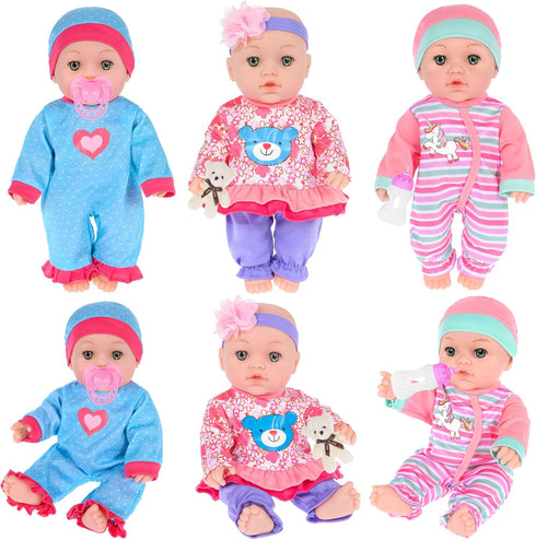 12 inch 3 Sets Clothes,Backpack,Pacifier, ebuddy Baby Doll and Accessories-Reborn Baby Dolls Real Life Baby Dolls