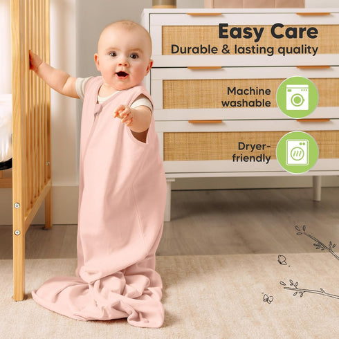 2-Pack 0.5TOG Cozy 12-24 Baby Sleep Sacks,Zipper Wearable Blanket - Organic Cotton,Lightweight,Soft Toddler Sleeping