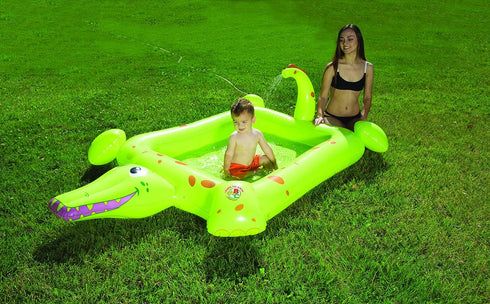 Inflatable Crocodile Spray Pool for Toddlers, Kiddie Swimming & Wading Pool by Poolmaster