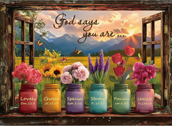 STYISHANG Puzzles for Adults 500 Pieces, Christian Bible Jigsaw Puzzles - Wishful Window,