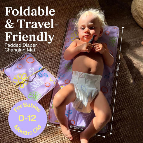 Freestyle Portable Diaper Changing Pad | Foldable, Waterproof Baby Changing Pad With Stylish Wet Wipes Pouch | Travel