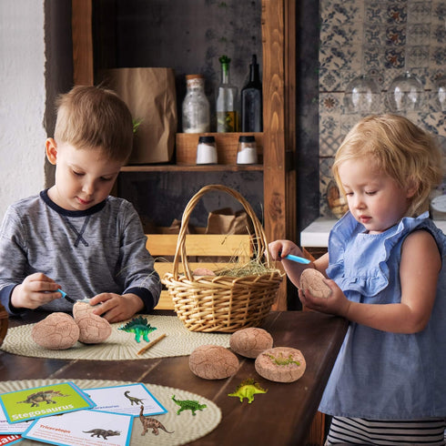 Dig Up Dinosaur Fossil Eggs, Break Open 12 Unique Eggs and Discover 12 Cute Dinosaurs, Easter Digging Toy Gift