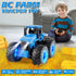 BAYSING 3, 4, 5, 6, 7 Remote Control Monster Tractor Toy for years old, Blue Light Up Monster Trucks Toy with LED