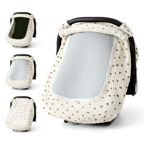 Muslin Cotton Car Seat Cover Baby, Universal Fit Carseat Cover for Baby,