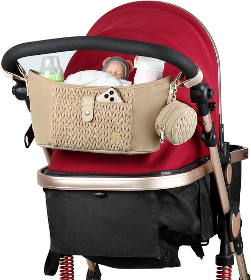 Universal Baby Stroller Organizer,Diaper Caddy Organizer with Adjustable Straps to Fits Nearly Any Strollers |