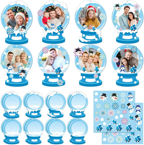 Dianelhall 24 Sets Winter Picture Frame Craft Kit Christmas Winter Photo Crafts