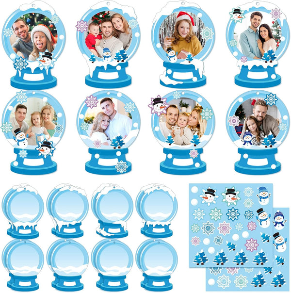 Dianelhall 24 Sets Winter Picture Frame Craft Kit Christmas Winter Photo Crafts
