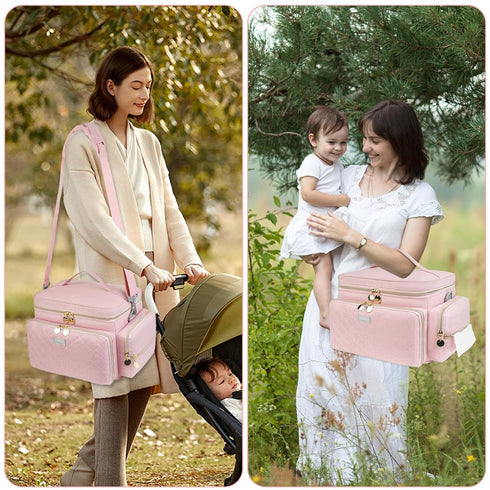Jaffzora S1 S2, Breast Pump Bag Compatible with Spectra and Breast Pumping Travel Storage Bag with Waterproof Mat