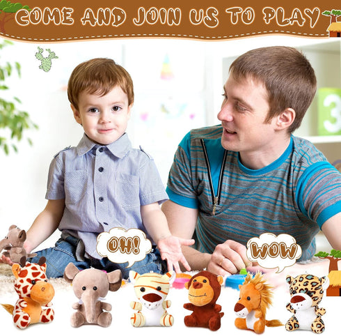 30 Pieces Mini Stuffed Safari Animals - Small Plush Jungle Toys, 4.8 Inch Cute Plush Lion, Tiger, Elephant for Baby