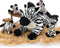 Tezituor 5pcs Wildlife Zebra Stuffed Animals Set, 25 inch Realistic Stuffed Zebra