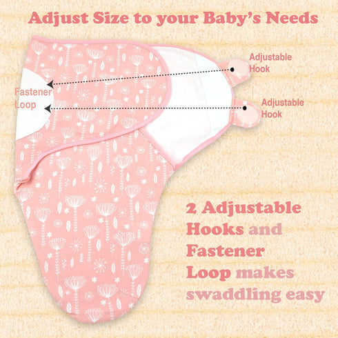 Bublo Baby Swaddles for Newborns - 3-Pack Infant Swaddles 0-3 Months - Adjustable Swaddle Sleep Sack - Soft Organic
