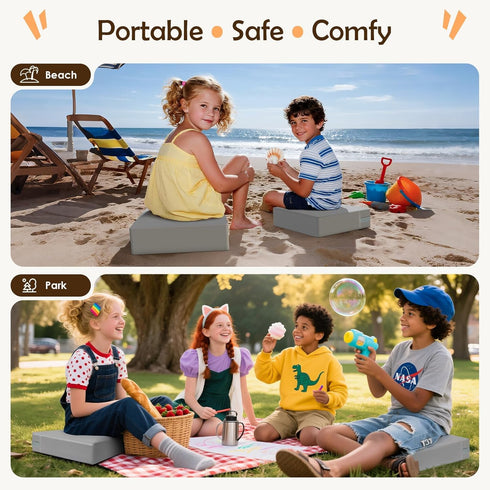 Booster Seat for Kitchen Chair Dining Table with Comfy Backrest Pillow and Adjustable Safety Buckles,Non-Slip Kid
