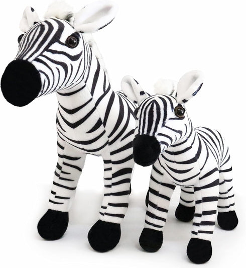 Ice King Bear Mom and Baby Stuffed Animals Set, Zoo Wild Animals (Zebra)
