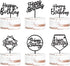 6-Pack Black Birthday Cake Topper Set, Double-Sided Shiny Acrylic Happy Birthday Sign for Party Decorations