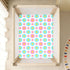 miaozhen 1 Pack 52x28 Cotton Crib Sheets for Baby Boys Girls Comfy Breathable Daisy Flower Peach Blue White Toddler