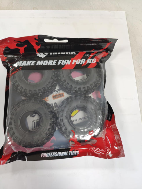 INJORA 1.0 Swamp Stomper S5 Tires - 58 * 24mm for SCX24 AX24 TRX4M FCX24 1/24 1/18 RC Crawler Car, T1015