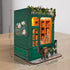 Set DIY Book Nook Kit, Miniature Bookshelf Decor with LED Lights, Laser-Cut Wooden Craft for Adults, Creative Gift