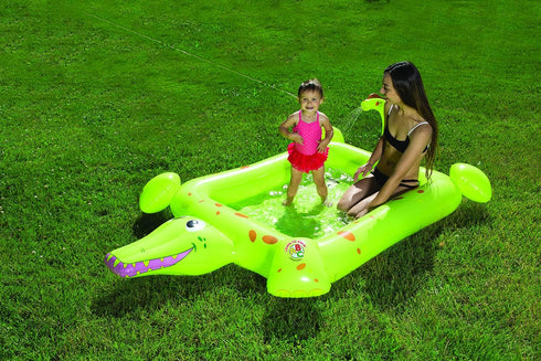Inflatable Crocodile Spray Pool for Toddlers, Kiddie Swimming & Wading Pool by Poolmaster