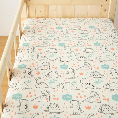 Pack 2 Pack 38x26 SDIII Dinosaur N Play Sheets Fitted Stretchy Microfiber Jersey Knit Dino Mini Crib Sheets