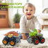 Oriate Dinosaur Monster Truck Toys for Kids 3-5, Dino Stunt Race Push and Go Car for Outdoor Fun