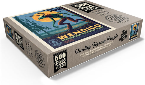 MyPuzzle Legends of The National Parks: Voyageurs' The Wendigo, Vintage Poster - Premium 500 Piece Jigsaw Puzzle for