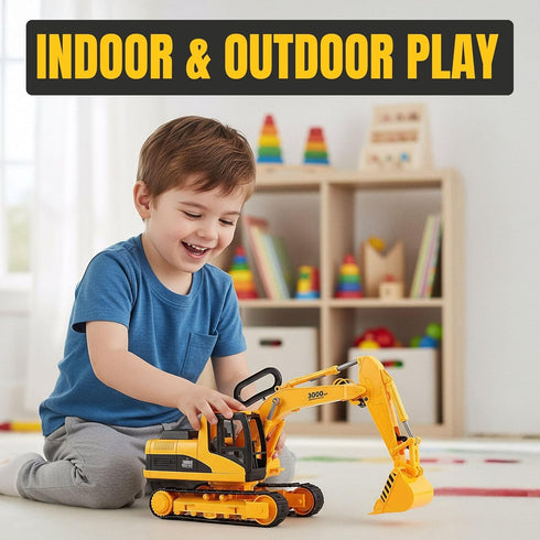 15" 1:22 Liberty Imports Oversized Construction Truck Toys for Kids Scale Friction Powered Vehicles with Realistic