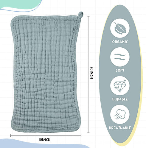 6 Pack 20 10 Inch 6 Irenare Muslin Burp Cloths Cotton Baby Burping Rags Large x Layers Spit up Rags Soft Absorbent