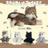 Plush Wolf with 4 Cubs Toy Set, 16 Inch Mommy Wolf Stuffed Animal with 4 Wolf Babies in Zippered Pouch