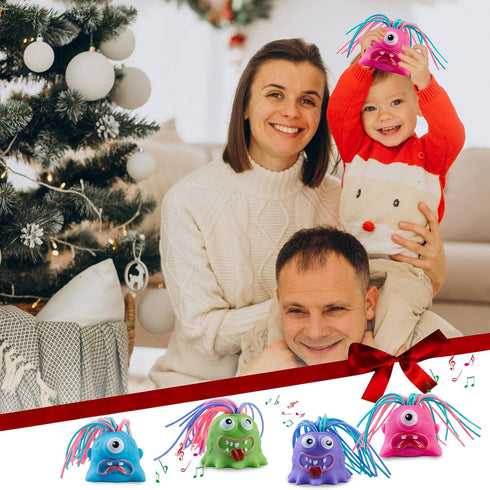 Fun Hair Pulling Fidget Screaming Monster Toys 4Pcs, Fidget Toys for Stress Relief and Anti-Anxiety for Kids 3-7+ (4PC)