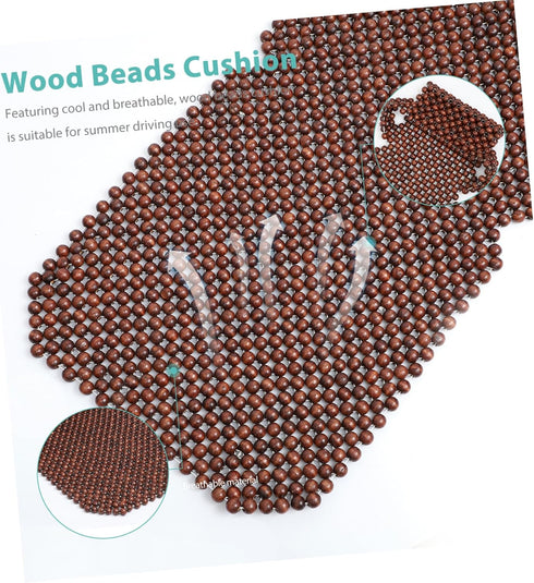 FUNOMOCYA Summer Wood Beads Seat Cushion for Cars Breathable Comfort Easy to Install Natural Wooden Beaded Car Seat Mat