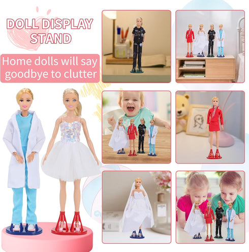 51 Pcs Doll Career Clothes & Accessories, 10 Sets of Role-Playing Clothing & 10 Pairs of Shoes for 11.5 Inch Dolls