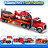 3 4 5 6 7, SpringFlower Extra Large Fire Truck Toys for Boys Girls with Racing Car and Helicopter, Lights, Sounds, Semi