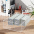 Bigfety Acrylic Card Deck Storage Box - 3 Compartment Clear Visible Trading Card Holder for Sport Cards