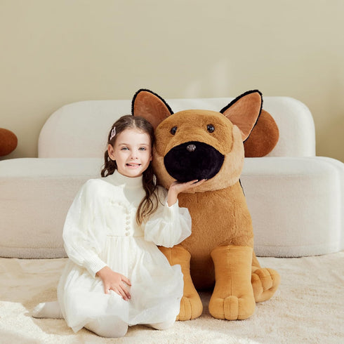 IKASA Giant German Shepherd Dog Stuffed Animal Plush Toy - 26" Jumbo Soft Fluffy Plushie, Gifts for Kids