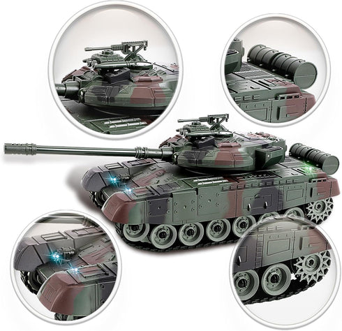 Glorryearst 1:28 9 RC Tank Scale Channel Remote Control Toy with Realistic Sounds and Lights,Radio Control Military
