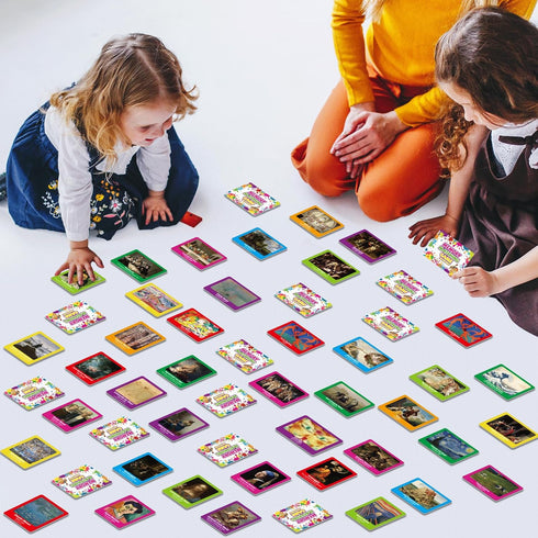 Gisgfim 50 Pairs Memory Matching Game, Famous Paintings Concentration for Adults, Fun Educational Matching Game