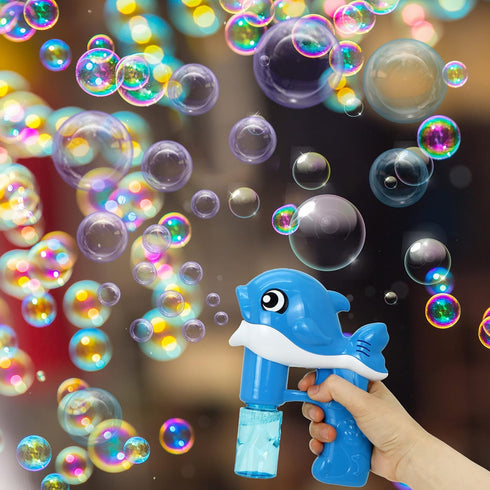 JOYIN 2 Bubble Guns Kit - Whale Automatic Bubble Maker with 4 Solutions for Kids, Bubble Blower for Summer Fun
