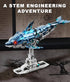Set Swimming 8+, Moving Mechanical Dolphin Building - Hand Crank Model Kit with Tail, Movable Jaw & Glowing Lights |