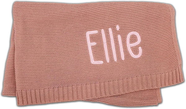 Hickory Hollow Designs Personalized Baby Blanket with Name, Baby Girl Gifts, Custom