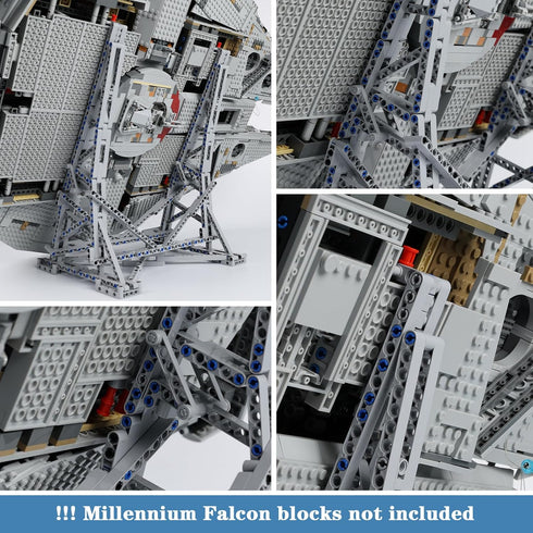 Kyglaring Vertical Display Stand for Lego Ultimate Millennium Falcon 75192 Building Blocks Model Set (409 PCS)