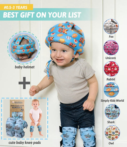 Baby Helmet for Crawling, Walking Head Protector for Infant Safety, Soft Cushion Headguard for 1-2 Years