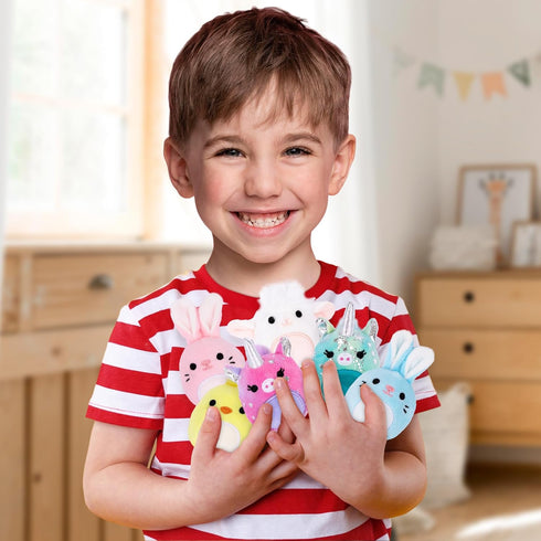 Set 6 ArtCreativity Mini Plush Animal Toys of Soft Stuffed Animals for Kids in Pastel Colors Bunny, Lamb, Chick
