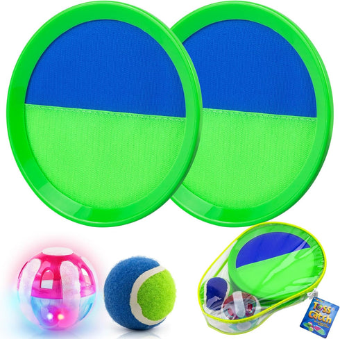Ayeboovi Kids Beach Toys, Upgraded Light Up Toss and Catch Ball Set for Outdoor Pool Games for Ages 3-10