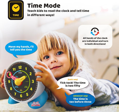 BEST LEARNING Learning Clock - Educational Talking Toy to Teach Time with Quiz and Music for Kids Ages 3-6