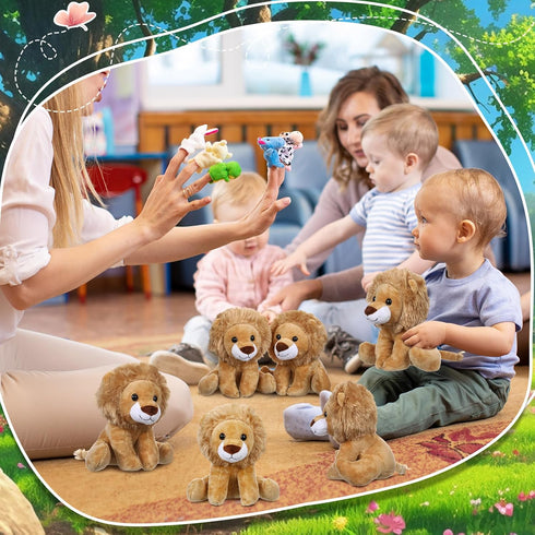 VercanMonth 12 Set 6 Inches Pieces Lion Plush Cuddly Lion Stuffed Animal Soft Cuddly Plushie for Boys Girls Birthday