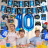 Video Game 10th Birthday Party Decorations, Blue and Black Level Up 10 Balloons Kit for Boys Girls 10 Years Old