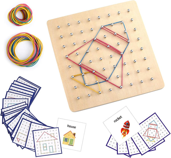 Thoth Montessori Wooden Geoboard Mathematical Manipulative Material Array Block Geo board with