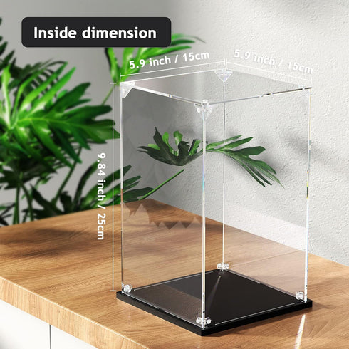 Clear Acrylic Display Case, Self Assemble Display Box for Collectibles, Alternative Glass Case for Doll Toys (6x6x10